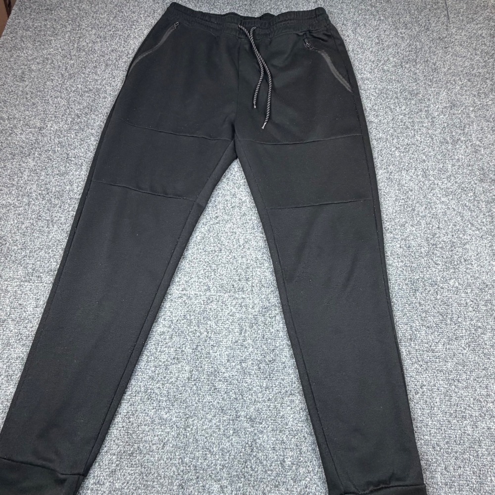 Southpole Mens XL‎ Jogger Pants Black Elastic Waist Drawstring Tech Fleece Style